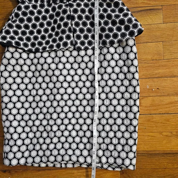 VTG Christian Dior Black & White Polka Dot Peplum Dress Size 6 - Picture 4 of 8